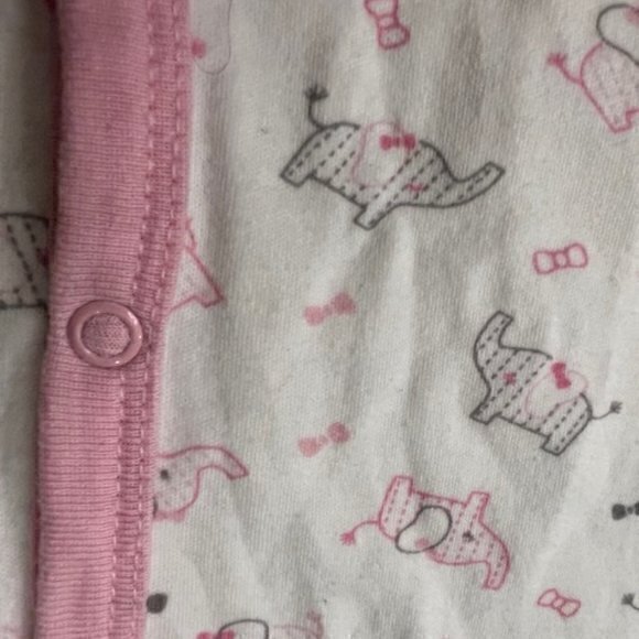 SALE!! 2 for $15 Baby Girls Romper Sleep and Play Bundle 3-6 mos Elephants - Picture 7 of 13
